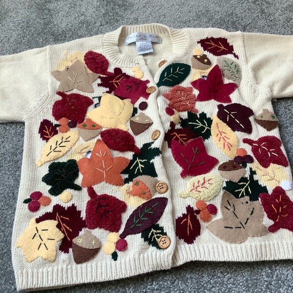 🆕LISTING 🍁GIRLS Fall Leaves Sweater - Picture 4 of 6